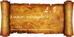 Lauber Valdemár névjegykártya
